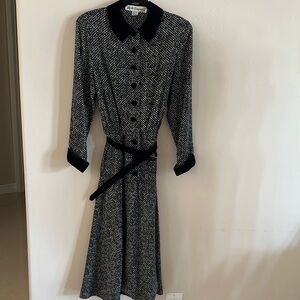 Elegant Black and White Women's Dress